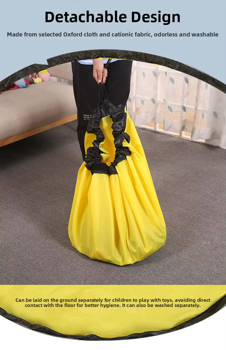 Sac de rangement pour jouets, blocs de construction Lego, poupées pour enfants, grand sac de rangement détachable, tapis de jeu à rangement rapide, seau de rangement