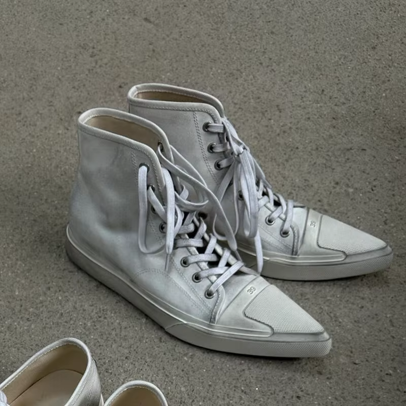 Chaussures pour femmes, chaussures en toile blanches à la mode, faites à la main, chaussures unisexes, zapatillas de mujer