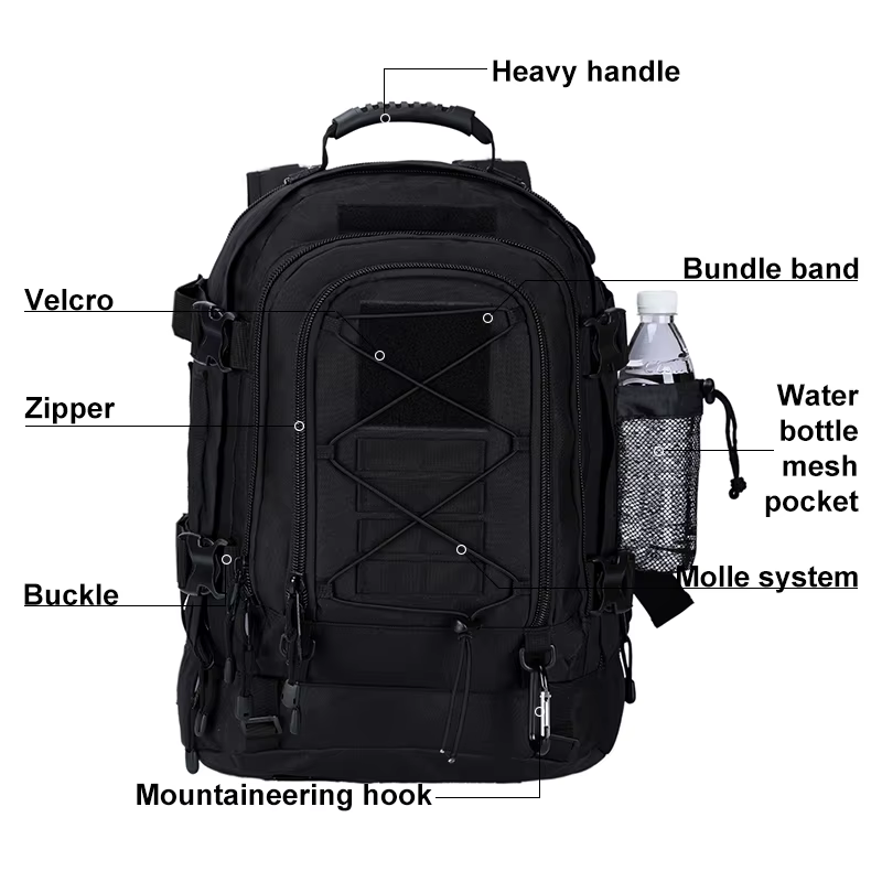 LQARMY 60L sac à dos tactique militaire sac à dos d'assaut de l'armée en plein air 3 jours sac à dos de voyage extensible randonnée Molle Bug Out sac