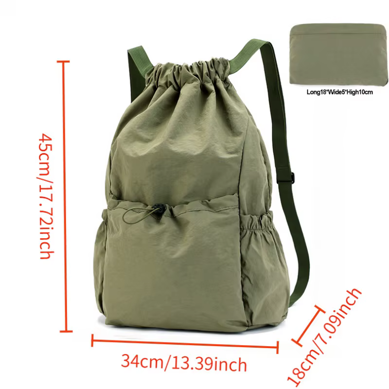 Sac à dos pliable avec cordon de serrage