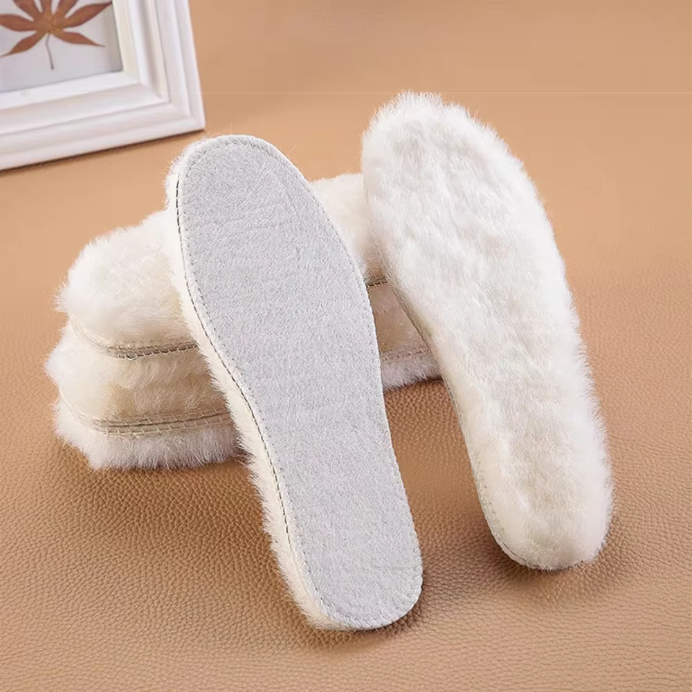 Semelles intérieures en laine de mouton véritable pour bottes et chaussures insérer des pieds semelle intérieure en