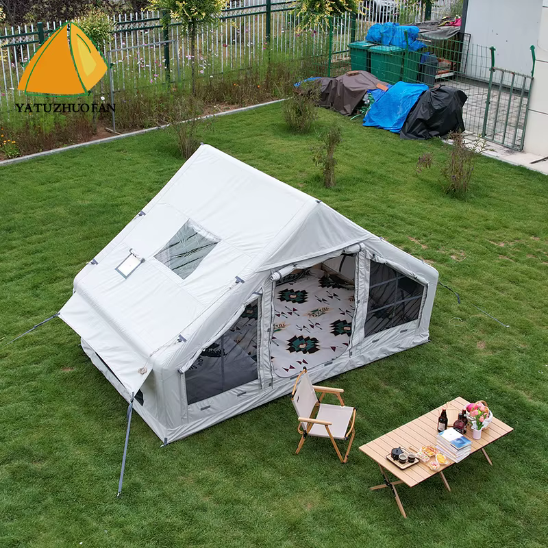 Tente de glamping gonflable avec système d'éclairage LED