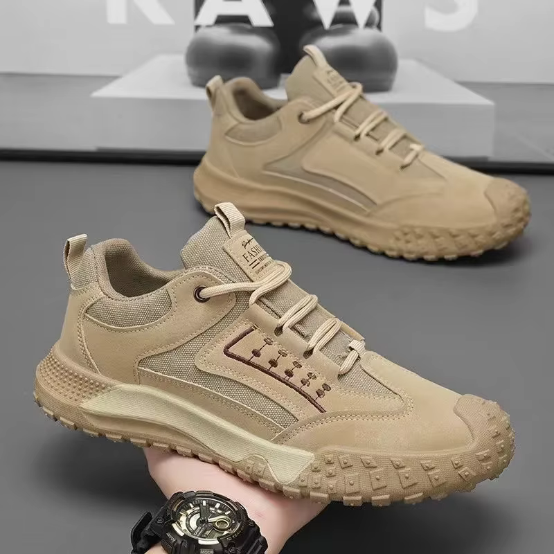 Chaussures de randonnée luxueuses pour hommes, respirantes, à enfiler, bottes de travail décontractées d'automne, antidérapantes et résistantes à l'usure pour le bureau et le chantier