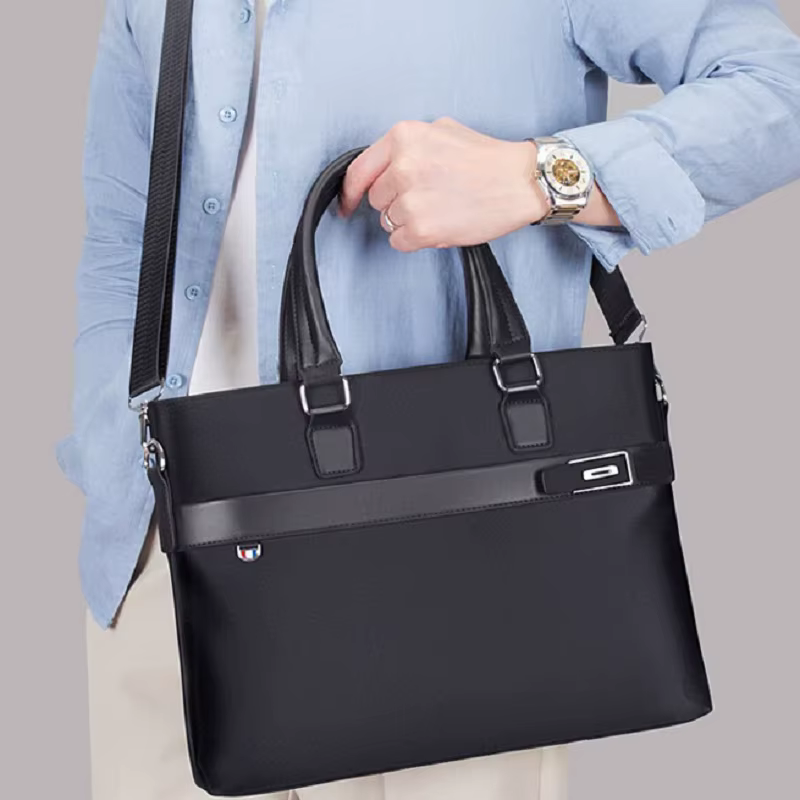 Porte-documents Design de luxe pour hommes d'affaires, sac à main en tissu Oxford pour ordinateur portable de 14 pouces, grande capacité, sac à bandoulière décontracté