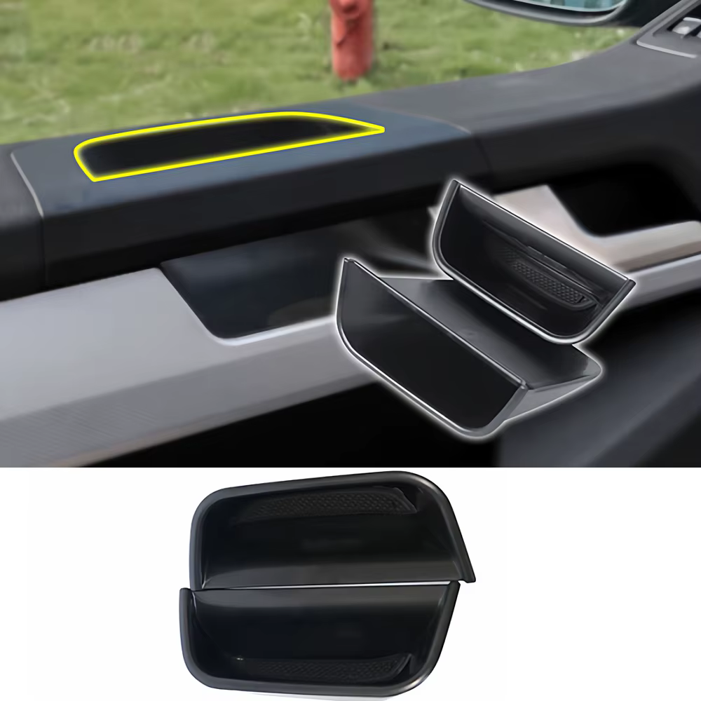 Plateau de rangement pour panneau de porte, 2 pièces, support de téléphone pour VW Volkswagen Multivan Caravelle T5 T6, organisateur d'intérieur automobile, accessoires de style