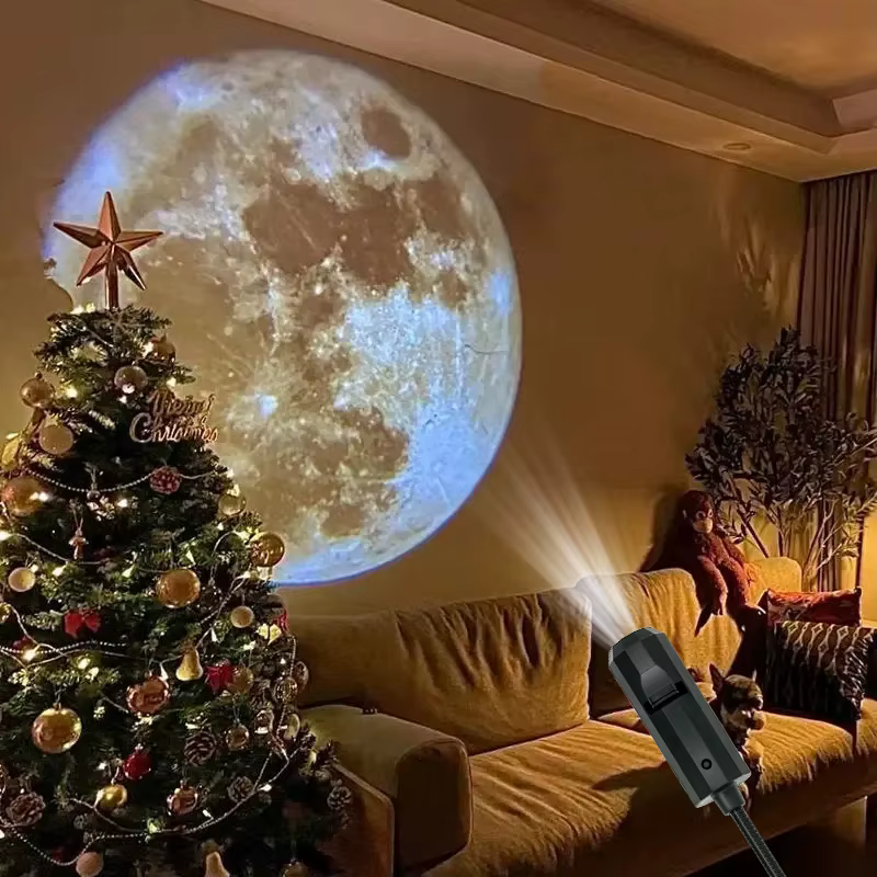 Lumière d'ambiance de projection de lune et de terre de plafond USB