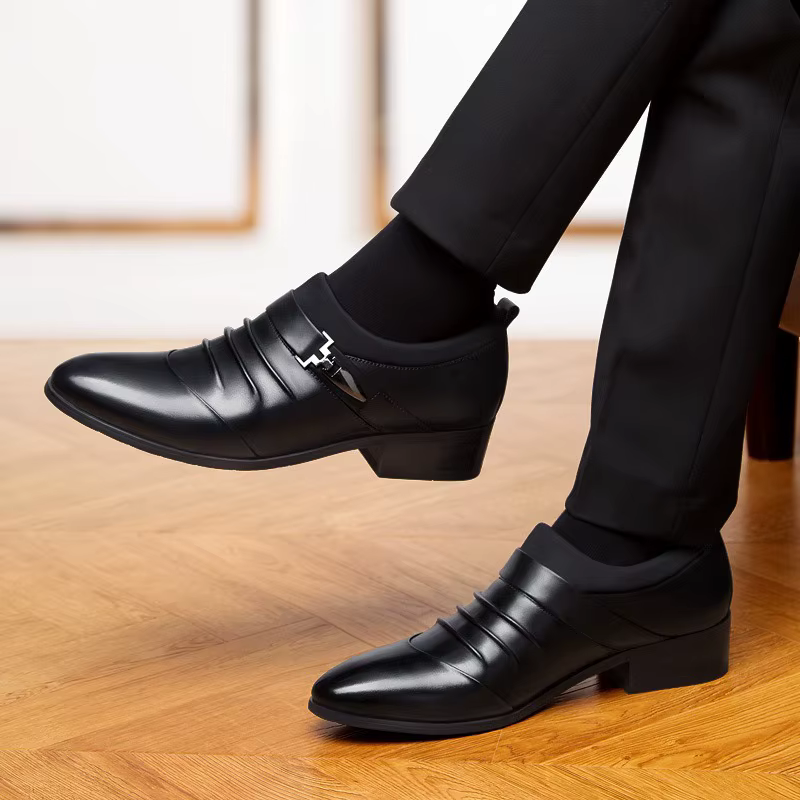 Chaussures habillées pour hommes chaussures en cuir d'affaires de luxe sans lacet Oxfords bout pointu hommes chaussures de mariage mocassins classique grande taille chaussure formelle