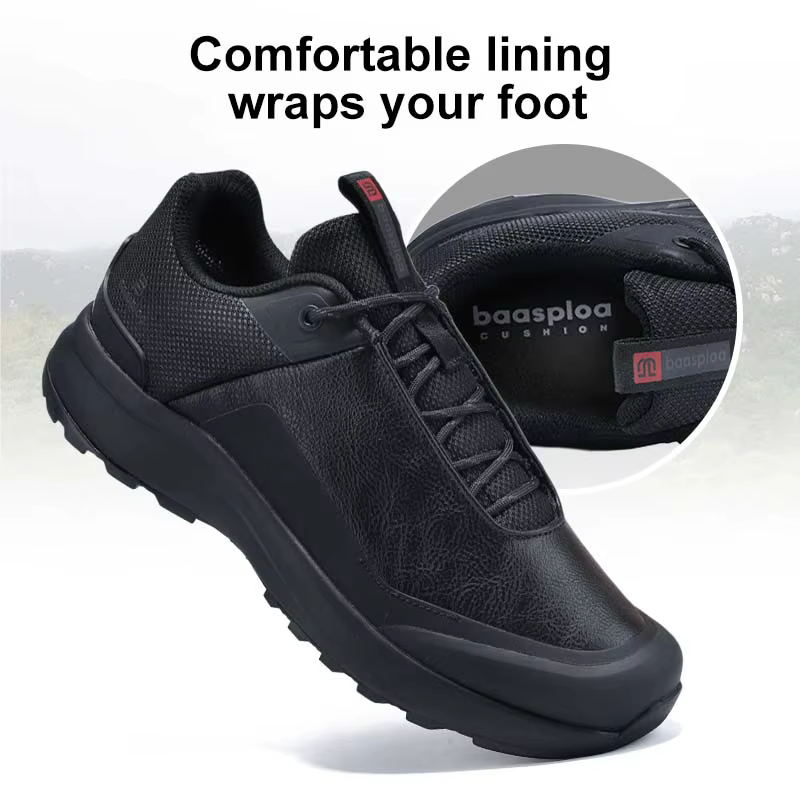 Baasploa – chaussures de randonnée en cuir Litchi pour hommes