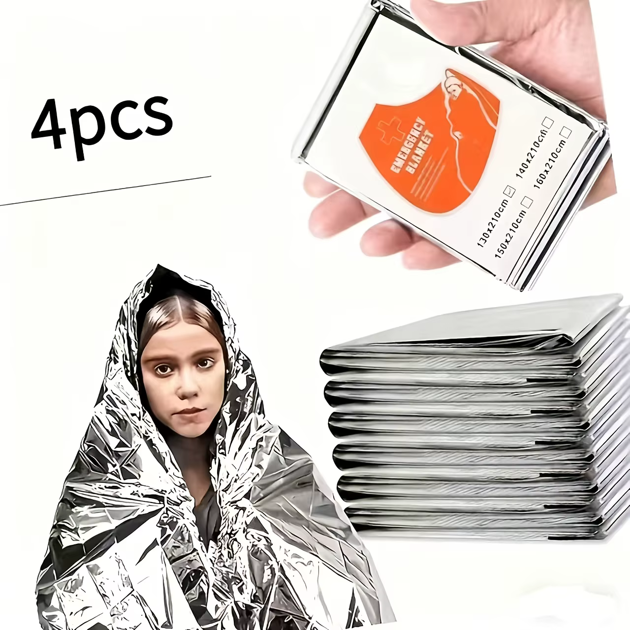 Couverture isolante d'urgence 2/4 pièces - Équipement de survie