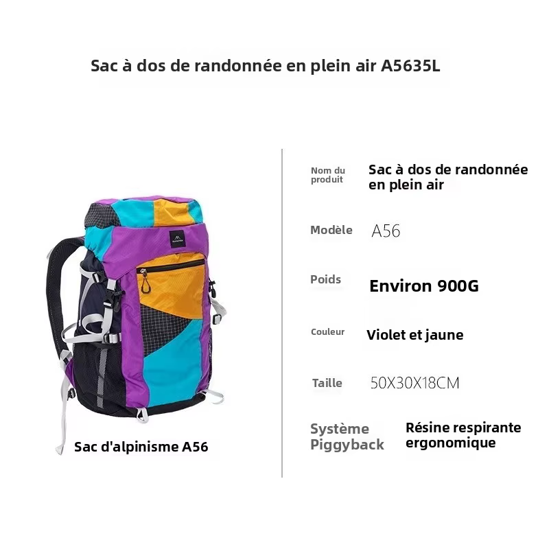 MOUNTAINHIKER 27L35L sac d'alpinisme de Camping en plein air sac à dos à bandoulière multifonctionnel randonnée voyage sac tactique léger
