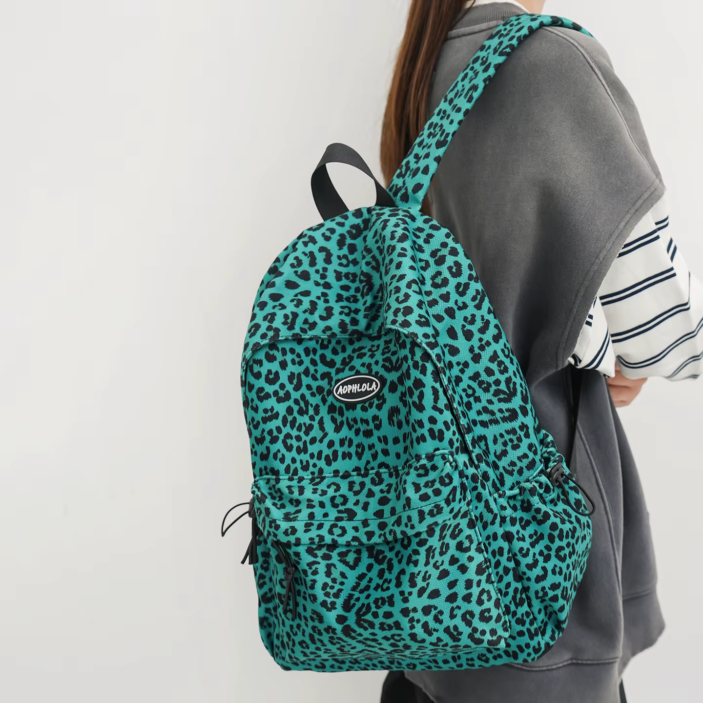 Matériel en daim imprimé léopard femme sac à dos école livre sacs pour adolescentes femme étudiant dame loisirs BagPack