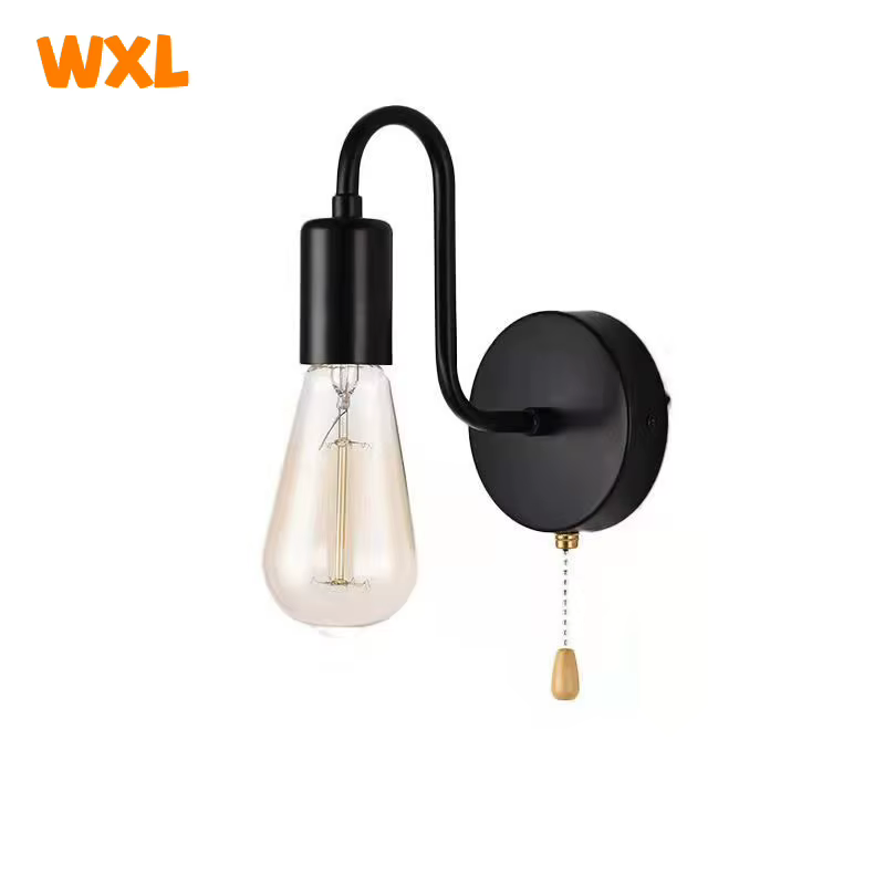 Applique industrielle nordique fer noir E27 éclairage intérieur chevet salle de bain chambre lampe
