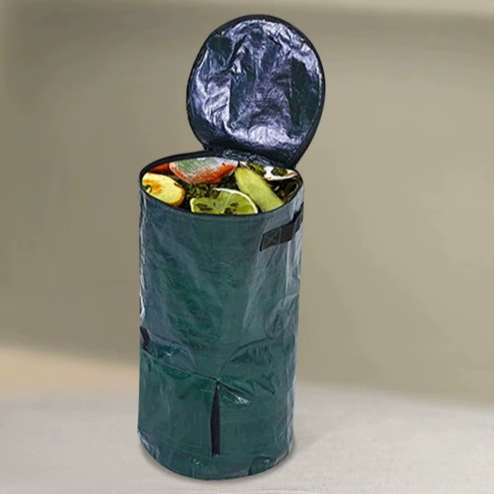 Sac de collecte des déchets résistant à l'usure avec couvercle zippé et poignées
