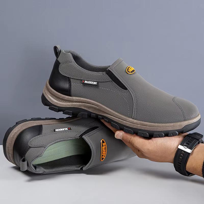 Chaussures de randonnée décontractées pour hommes, grande taille, respirantes, à bout rond, à talon bas, semelle extérieure en PVC, pour le travail en extérieur