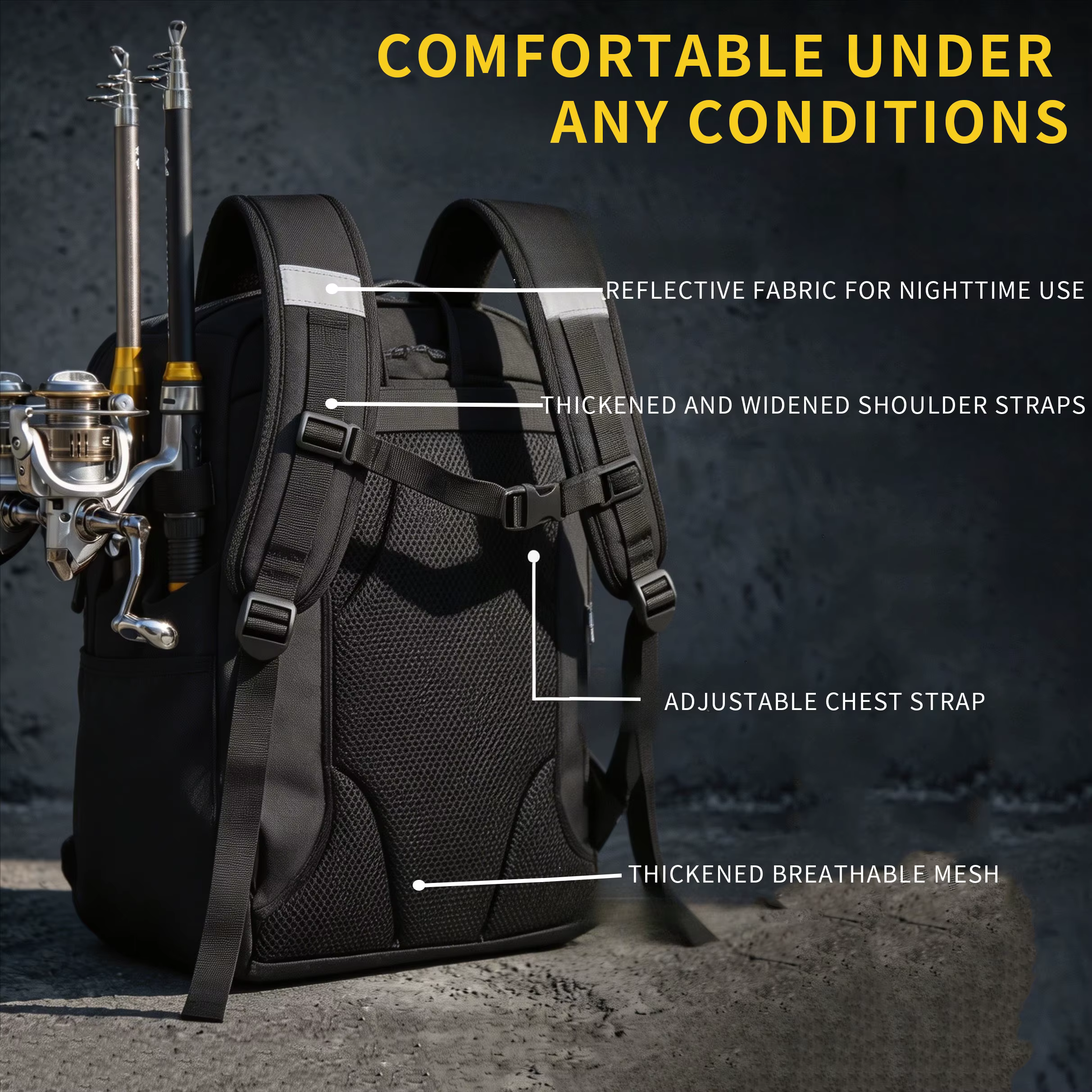 Sac à dos de pêche grande capacité 40L