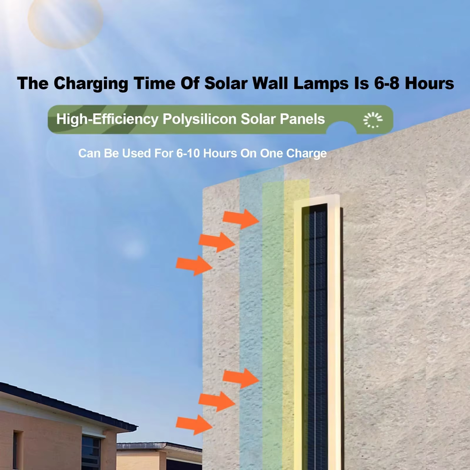 Lampe solaire d'extérieur IP65 étanche LED 60 cm