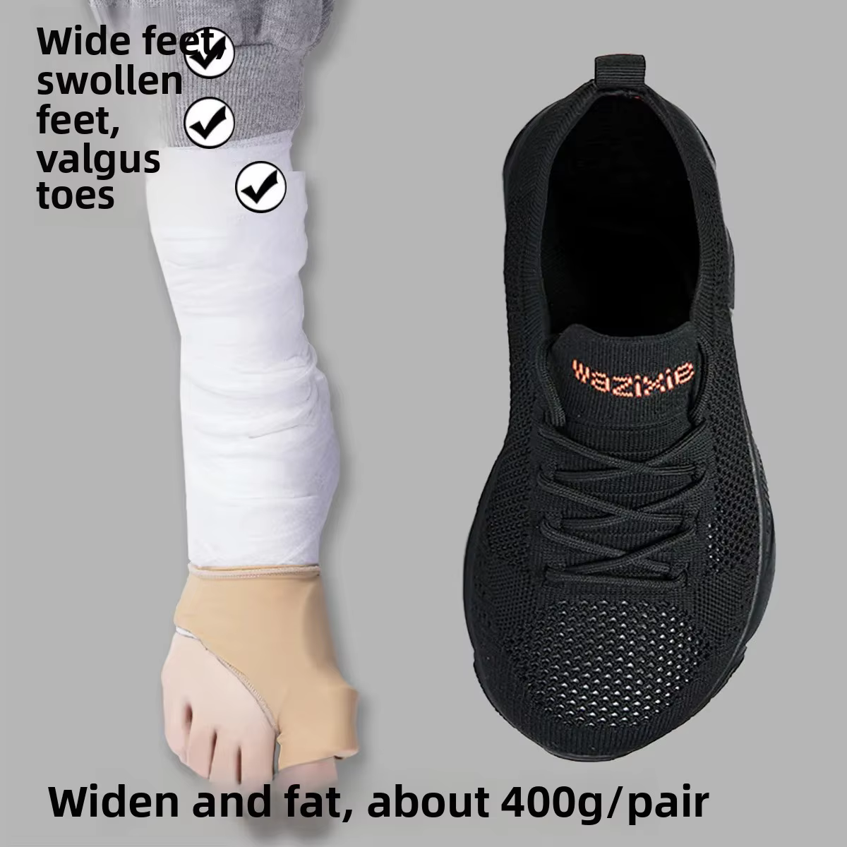 Chaussures de marche larges et confortables pour hommes et femmes
