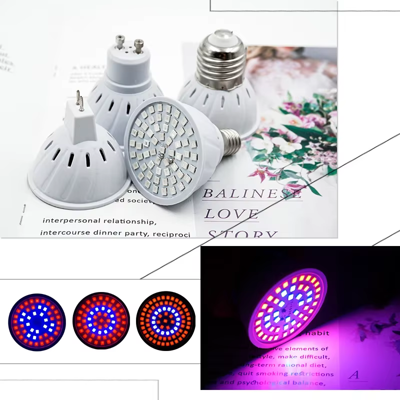 Led élèvent la lumière croissance lumières éclairage intérieur hydroponique tente ampoule E27 E14 MR16 GU10 phytolampe pour plante spectre complet élèvent la lampe