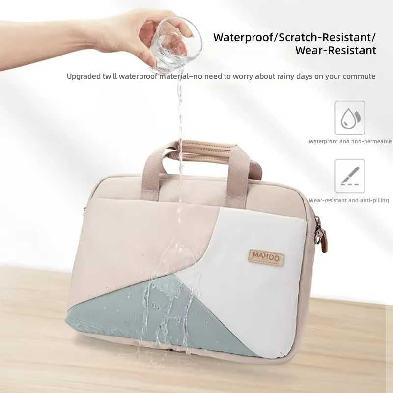 Sac d'ordinateur pour femme avec blocs de couleur, étui pour ordinateur portable de 13, 14 et 15,6 pouces, compatible avec Apple et Huawei