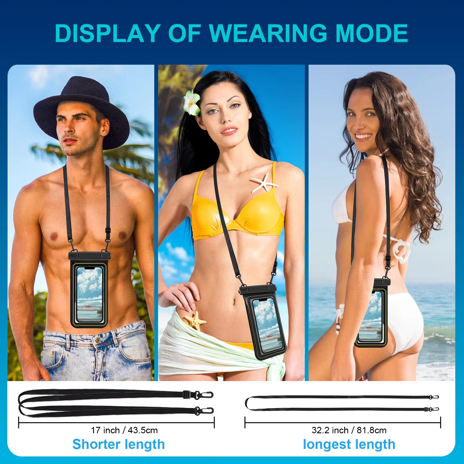 Sac étanche pour téléphone - Étui pour téléphone avec cordon