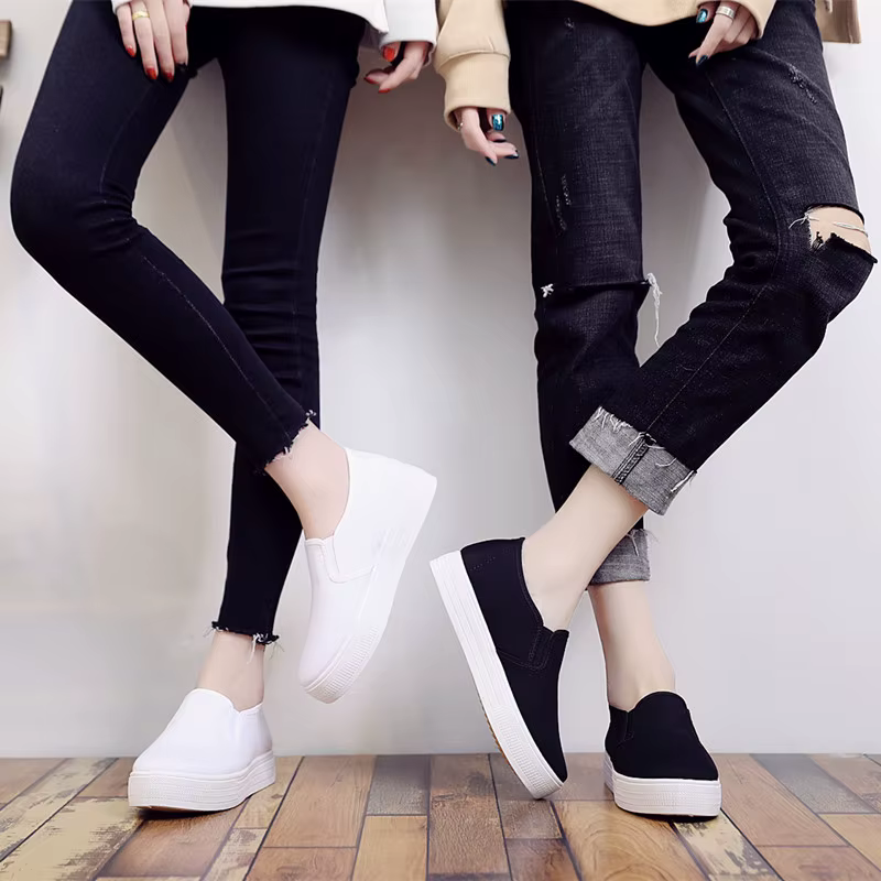2025 printemps nouvelle femme chaussures mode semelle souple femmes chaussures décontractées confort polyvalent femmes chaussures plates Simple femmes toile chaussure