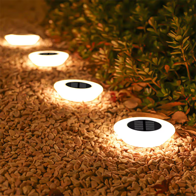 Paquet de 1/4 lumières au sol solaires, lumière de paysage extérieure étanche 14LED, lampe de pelouse LED, pour jardin, allée, cour, terrasse, Camping, décor