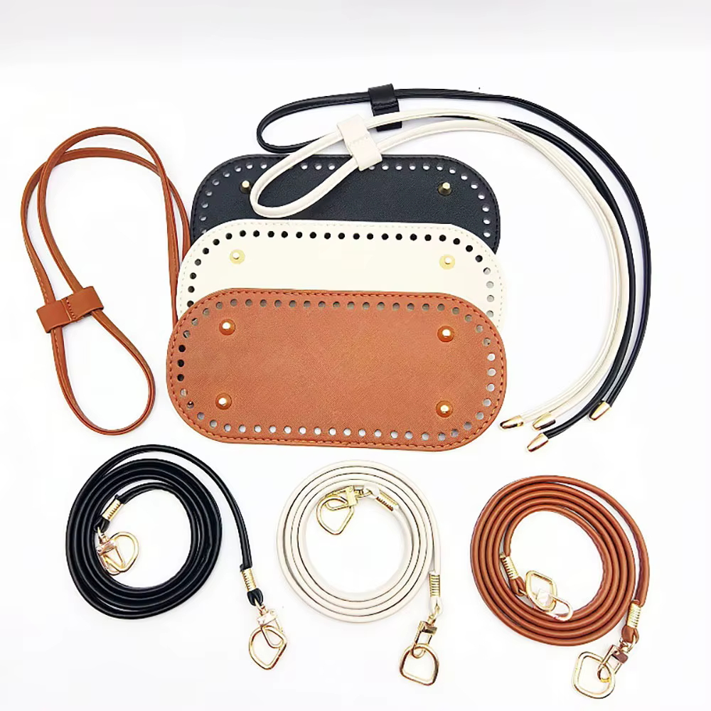 Kit de fabrication de sacs à main en cuir PU, 3 pièces, avec chaîne, Base de sac seau et bandoulière, accessoires de sac à main en Crochet ﻿