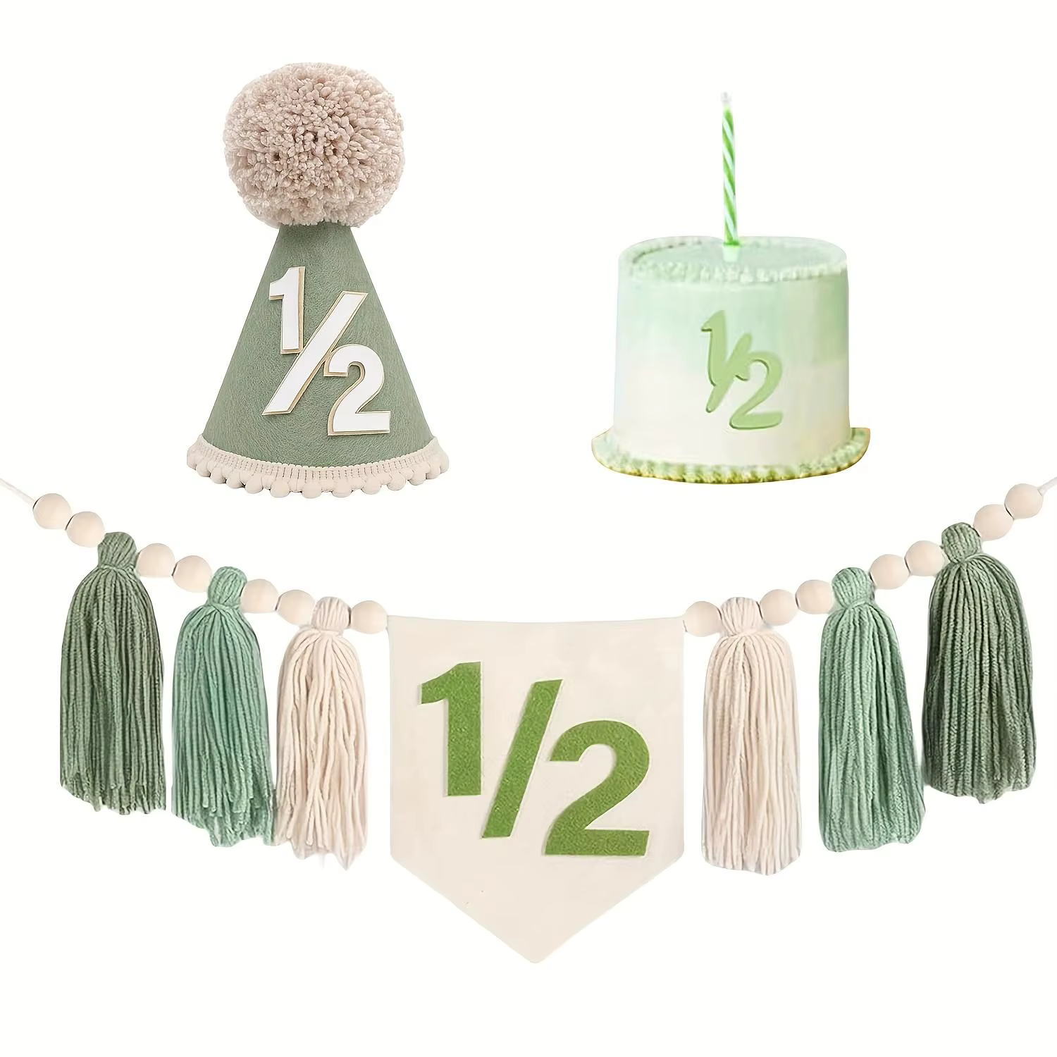 Ensemble de décoration de fête d'anniversaire d'un demi-année
