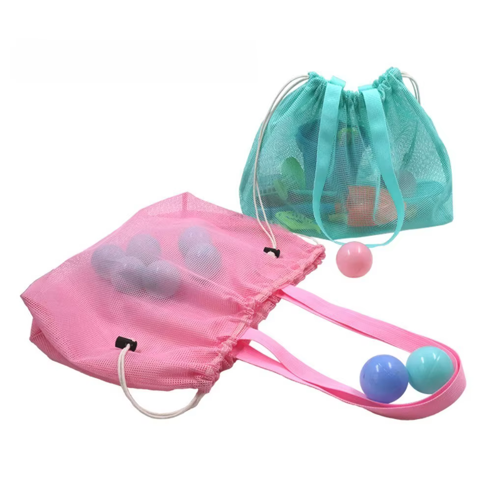 Sac de rangement en maille avec cordon de serrage