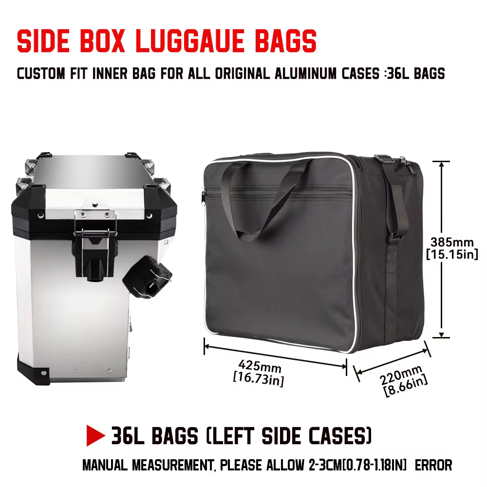 Sacs à bagages pour moto BMW R1200GS Adv, sacs intérieurs noirs, valises pour moto R1250 GS Adventure
