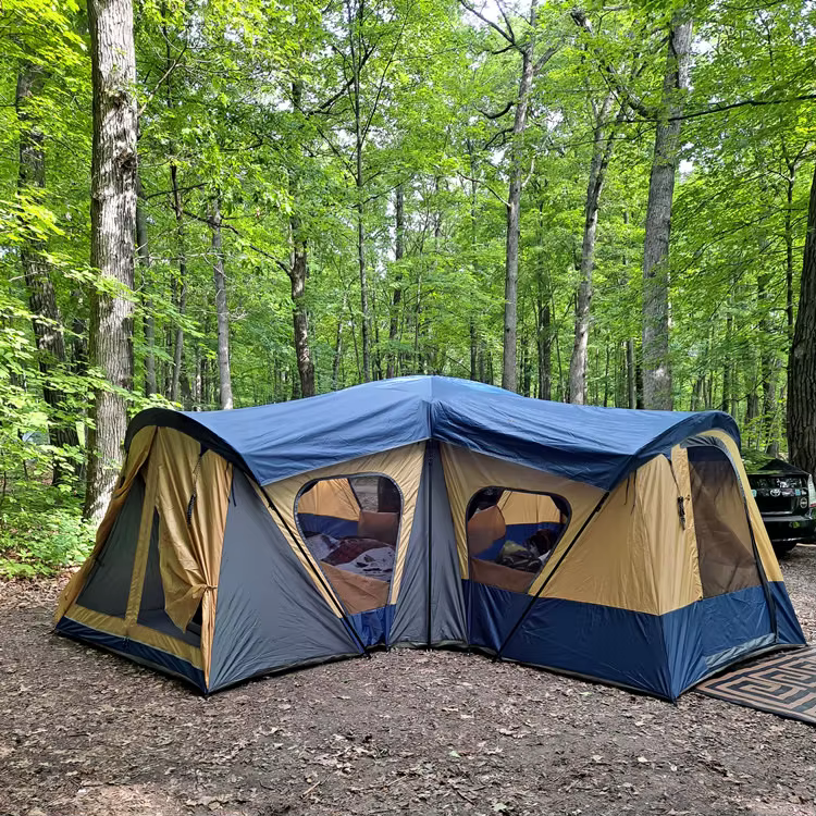 600*600 cm famille Camping tente de loisirs en plein air quatre chambres un Hall ombre énormes tentes extérieures personnalisées
