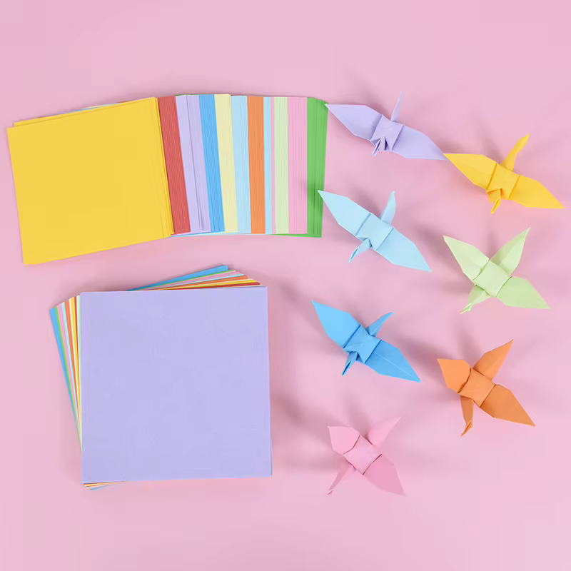 Papier Origami Double face couleur 8-15cm, 100 feuilles de papier pliable facile, papier pliant fait à la main pour enfants, artisanat d'art
