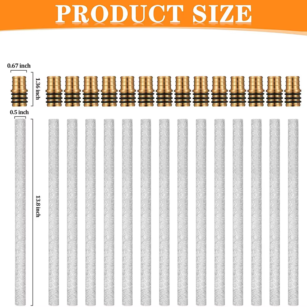 Le kit de torche pour bouteille de vin comprend 6 supports de mèches en laiton avec joints et 6