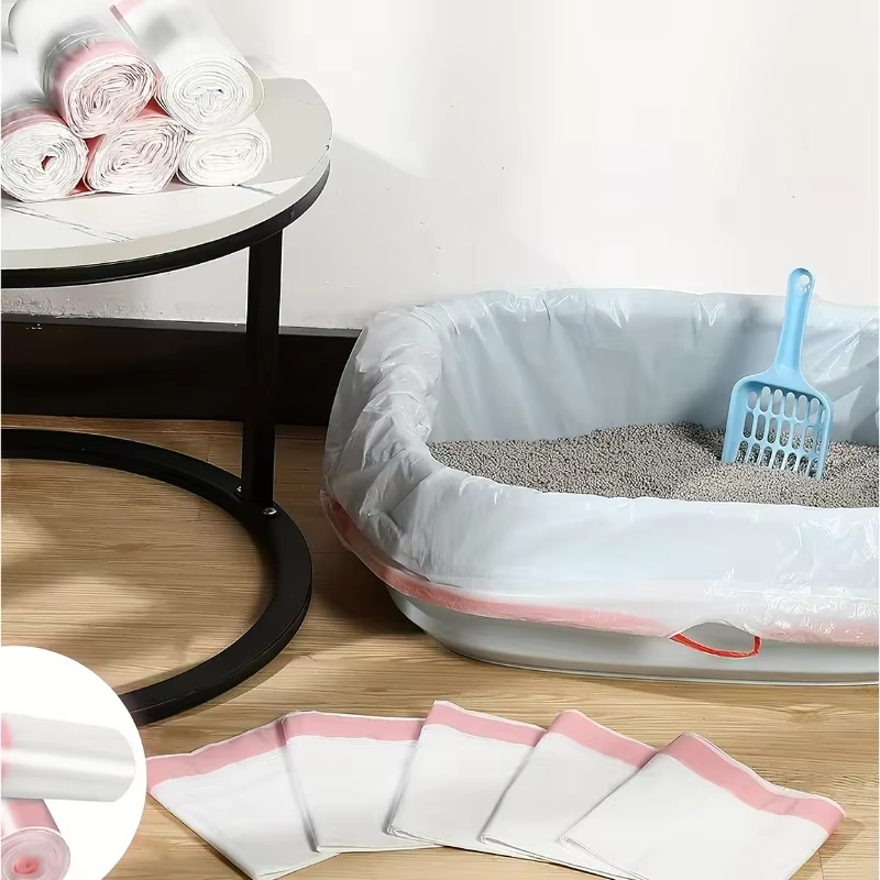 1 rouleau sac à litière pour chat sac poubelle à cordon pour animaux de compagnie ménage animalerie chat bac à litière doublure Multi taille chats chiens fournitures propres