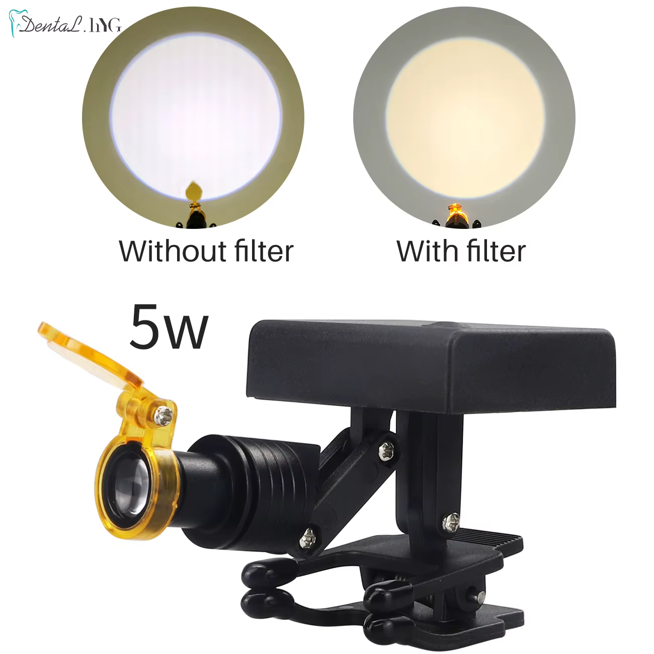 Lampe de sauna portable sans fil avec filtre optique, lumière de sauna, loupe dentaire, loupe médicale de laboratoire, binoculaire à grossissement, 5W