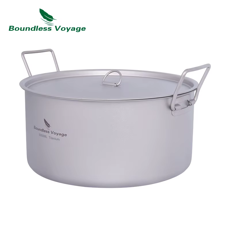Boundless Voyage Camping en plein air Marmite 5 L Titane