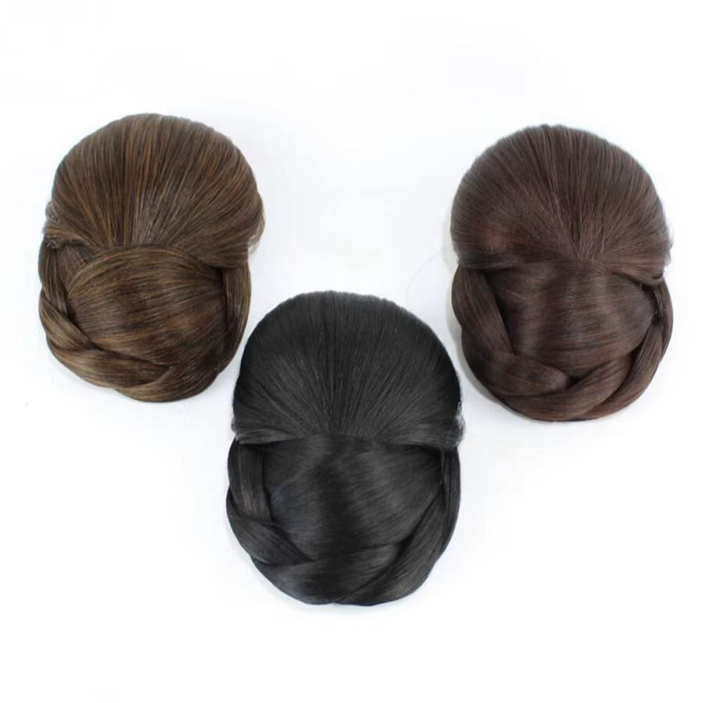 Extension de cheveux naturels pour femmes, faux chignon, chignon tressé, postiche de mariée, accessoires pour filles, Hanfu