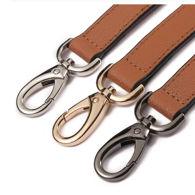Cuir de veau grainé réglable sac sangle épaule ceinture de transport pour femmes sac à main dame Pochette sac à main Duffle 4 tailles pince dorée