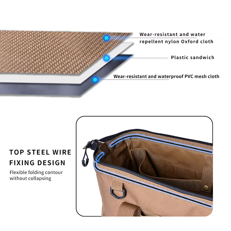 Sac de rangement pour outils de camping, trousse à outils grande capacité, peut être accroché avec une mousquetelle, avec anse de suspension, cinq couleurs au choix