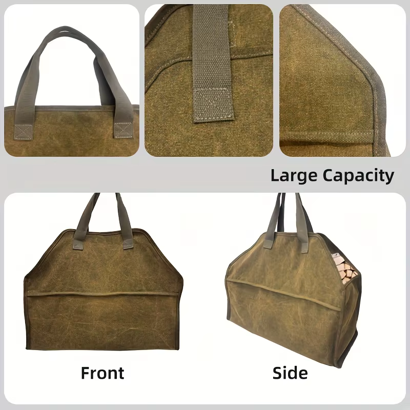 Sac de transport de bois de chauffage en toile cirée extra-large-sac fourre-tout portable