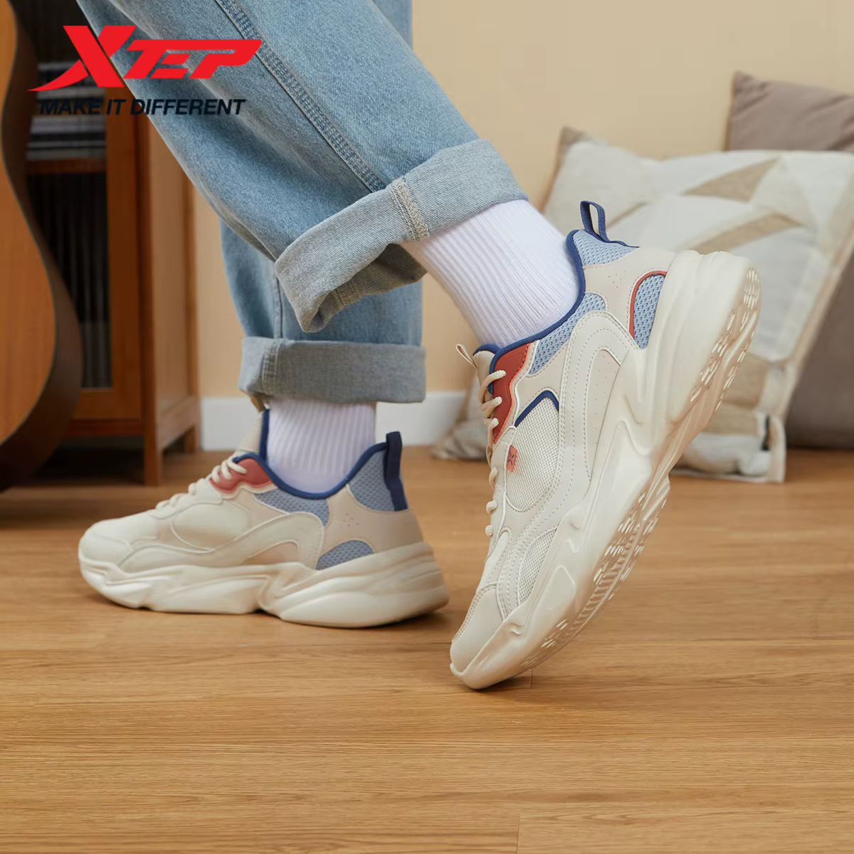 Xtep chaussures de marche pour hommes décontracté mode Trekking soutien extérieur confortable respirant léger maille baskets 878319320066