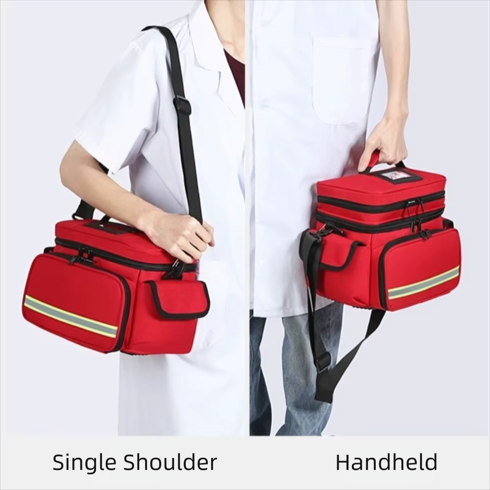 Sac à médicaments étanche Double couche, sauvetage d'urgence vide, sac de traumatologie d'urgence, fermeture éclair, multi-poches, organisateur de premiers intervenants