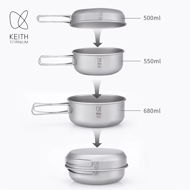Ensemble de cuisine de camping compact en titane KEITH