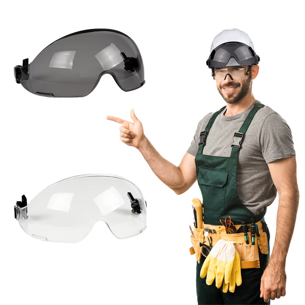 Accessoires de lunettes à visière externe pour casque de sécurité remplaçables avec Certification ANSI et CE, visière transparente et visière teinte
