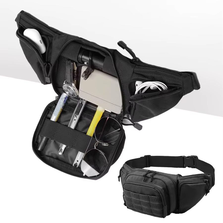 Sac banane léger pour sports de plein air, multifonctionnel, pour course à pied, randonnée, sac bandoulière pour téléphone portable, en tissu Oxford imperméable, camouflage