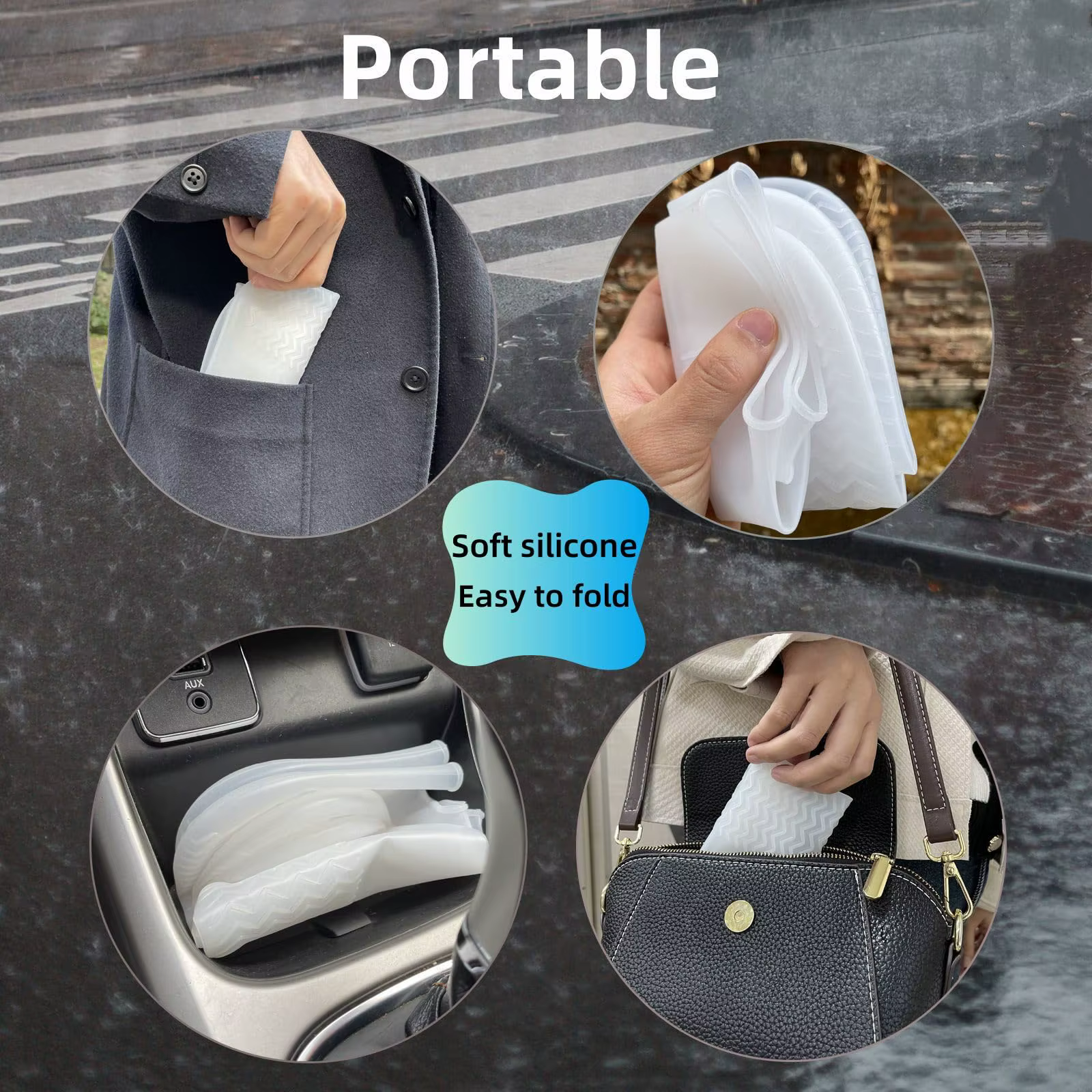 Couvre-chaussures imperméables en silicone antidérapants