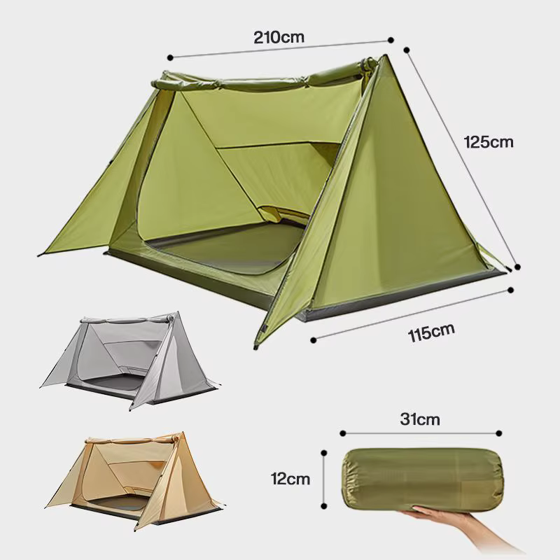 Abri de tente de camping monocouche pour deux personnes