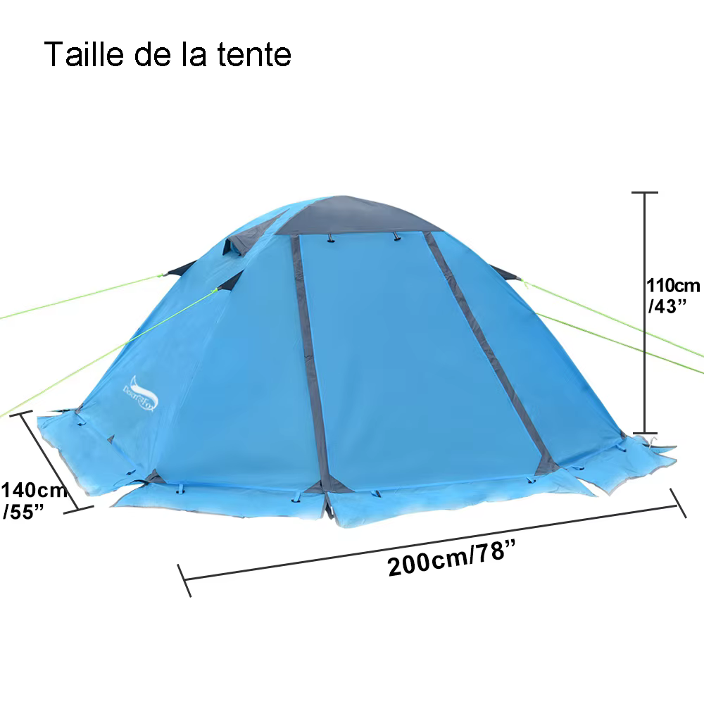 Desert Fox Tente de camping avec jupe pare-neige pour 2 personnes