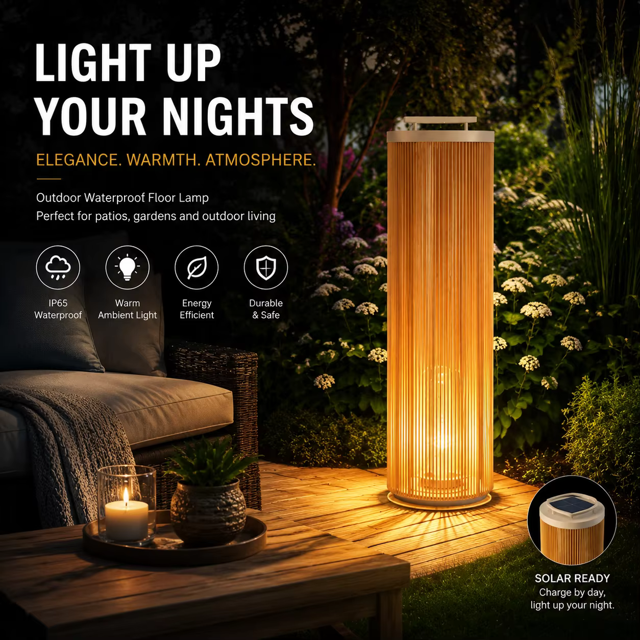 Lampe solaire de jardin moderne
