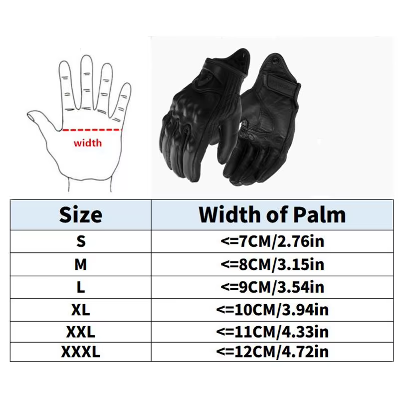 S-XXXL gants de Moto en cuir de chèvre hommes femmes